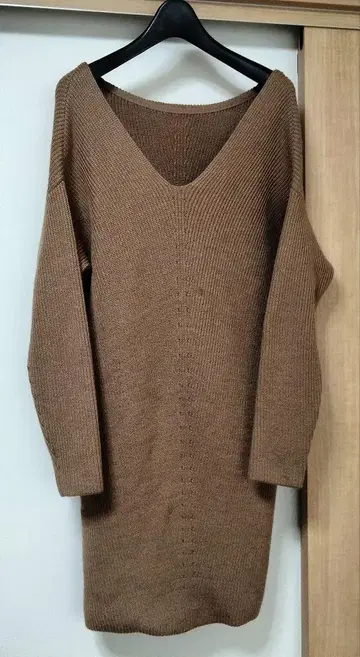 시착만 한 상품 보르지 하찌 롱 기장 긴팔 니트 실크 혼방 니트 원피스