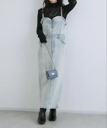 La Boutique Bonbon 데님 뷔스티에 원피스 색스 블루