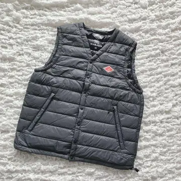 새상품급 단톤 다운 베스트 34 차콜 그레이