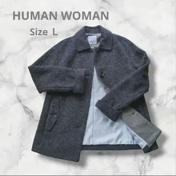 새상품급 HUMAN WOMAN 울 혼방 박스 실루엣 자켓 코트 L