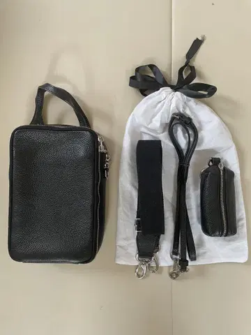 sonoca 천연 가죽 3way 숄더백 블랙 미니 파우치 포함