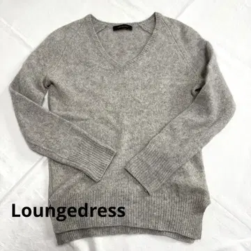 LOUNGEDRESS 그레이 V넥 니트 스웨터