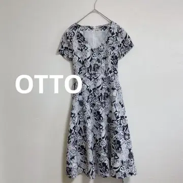 오토 OTTO 꽃무늬 원피스 반팔 네이비 여성용 S