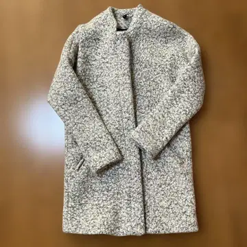 H&M 스탠드 카라 미들 코트 그레이 32