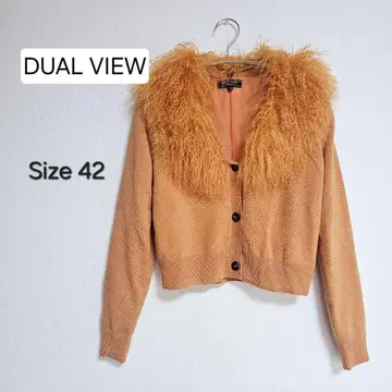 새상품급 DUAL VIEW 듀얼뷰 오렌지 퍼 포함 가디건