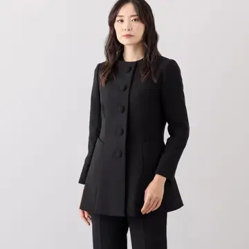 SALE 13호 페플럼 블랙 코트 블랙 포멀 자켓