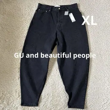 지유 x 뷰티풀피플 브러쉬드 벌룬 청바지 BLACK XL