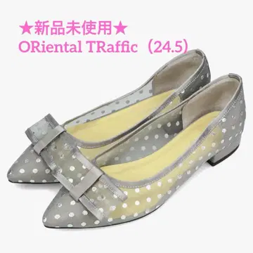 미사용 새상품 ORiental TRaffic 튤 리본 도트 펌프스 39
