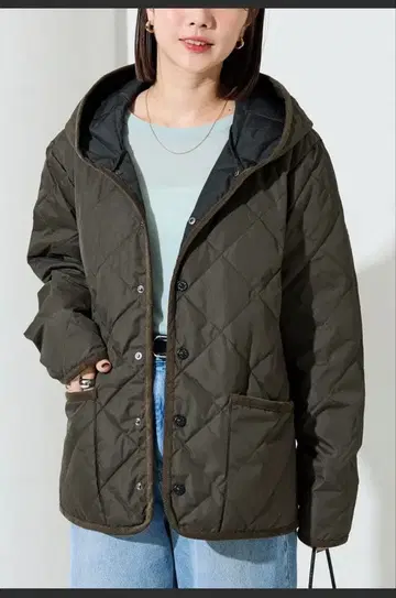 TAION/타이온 파이핑 후드 다운 가디건