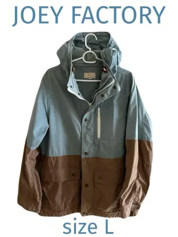 JOEYFACTORY 파랑과 브라운의 바이컬러 마운틴 파카 size L