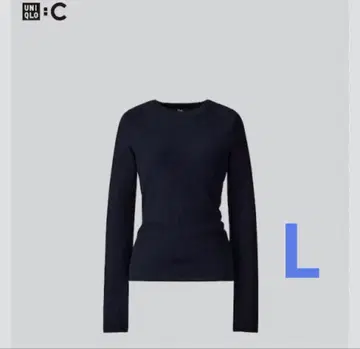 유니클로C 3D 메리노 블렌드 리브 스웨터 L 네이비