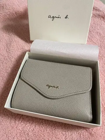 agnes b. 아네스베 지갑 가죽 베이지