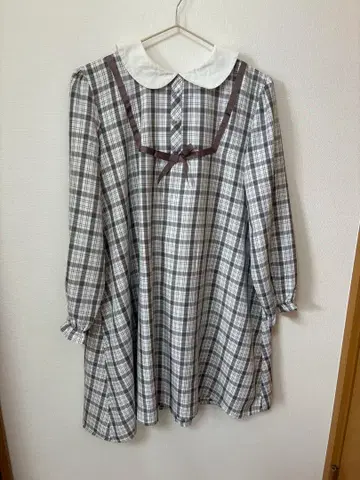 LIZLISA 원피스 브라운 체크 무늬