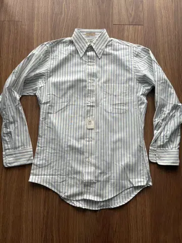 LL Bean 80년대 옥스퍼드 셔츠 ML 화이트/파랑 스트라이프