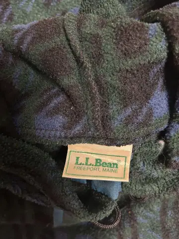 L.L.Bean 플리스 후드티 그린 체크