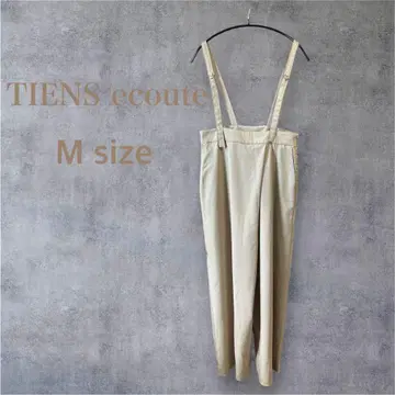T020 티안에쿠트 팬츠 M 베이지 와이드 팬츠 서스펜더 포함