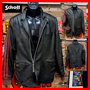 90s 빈티지 Schott 사이드 라인 2way 가죽 자켓 M