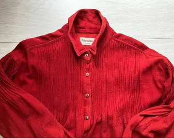 셔츠 원피스 코트 그랑피에 카디 버건디 플리츠셔츠