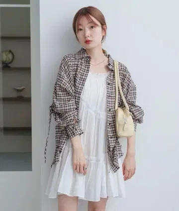 Kastane 체크 개더 셔츠 M 사이즈