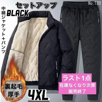 패딩 자켓 팬츠 셋업 블랙 4XL 상하의 세트 속기모 겨울