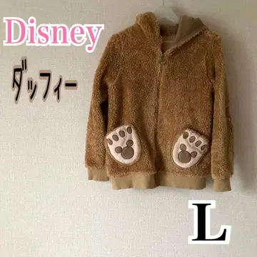 디즈니 리조트 더피 후드티 복슬복슬 귀 꼬리 코스프레 L