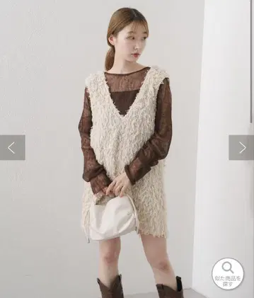 Kastane 퍼 롱 베스트 [ 안감 없음 ] FREE SIZE