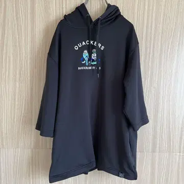 QUACKERS 비원서울 후드티 롱 풀오버 블랙 S