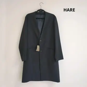 [ 새상품 ] HARE 노카라 코트 얇은 소재 블랙 S