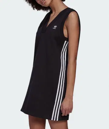 adidas 블랙 슬리브리스 미니 원피스