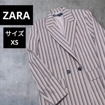 ZARA 더블 브레스트 테일러드 자켓 스트라이프 베이지