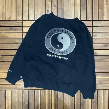 90s T&C SURF 맨투맨 풀오버 음양태극도 마크 인양