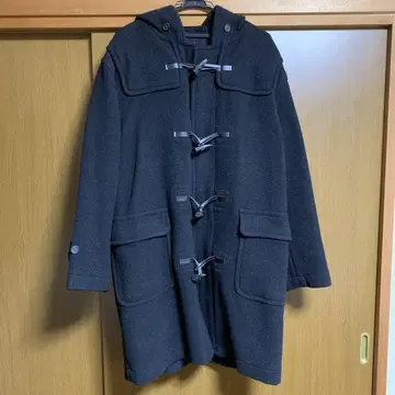 UNIQLO 다크 그레이 더플 코트 후드 부착