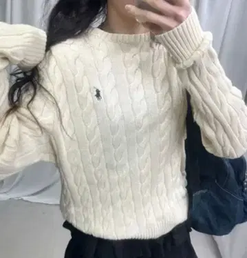 랄프 로렌 케이블 짜임 니트 스웨터 S