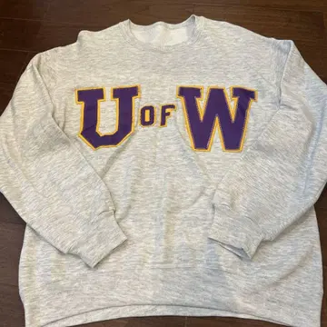 UofW 로고 그레이 맨투맨 M 사이즈