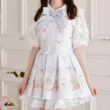 LIZ LISA Sugary Treats 피크닉 패턴 셋업 스카이블루