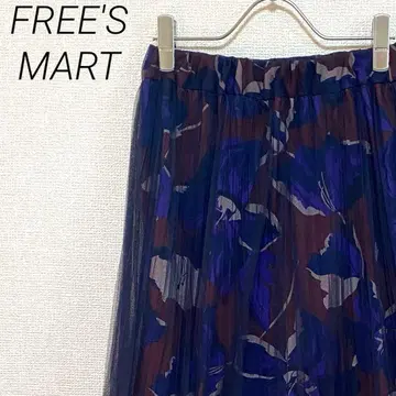 FREE'S MART 롱 스커트 플레어 튤 허리밴딩 꽃무늬