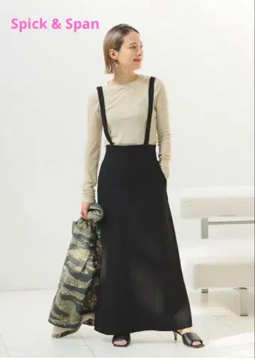 [택 포함 미사용 새상품] Spick and Span 서스펜더 롱 스커트