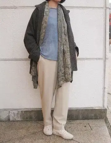 2022 요건 레일 실크 울 컬 자켓 새상품급 바바구리
