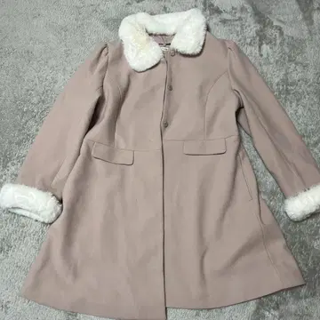 퍼 달린 핑크 롱 코트 3L