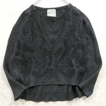 비어즐리 BEARDSLEY 프론트 자카드 니트 F 블랙