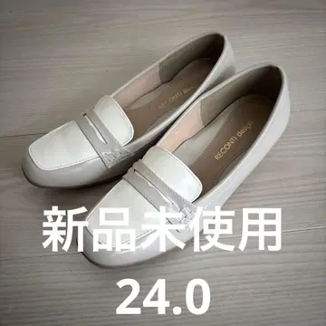 레인슈즈 화이트 로퍼 24.0 미사용 새상품
