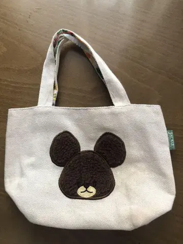 곰돌이 학교 자수 토트백