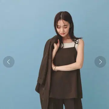 GLOBAL WORK/마티네 라인 린넨 라이크 뷔스티에 브라운