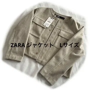 [ 새상품 ] [ 미사용 ] ZARA 베이지 크롭 자켓 L
