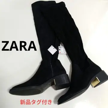 택 포함 새상품 [ ZARA ] 스웨이드 니하이 부츠