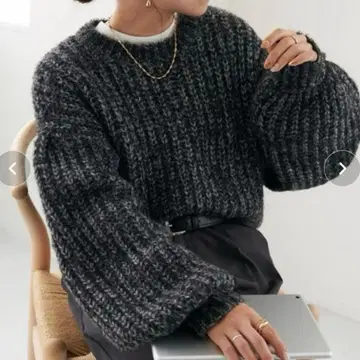 DISCOAT 라메 골지 풀오버