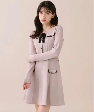 JILL BY JILLSTUART 배색 리브 니트 셋업 원피스