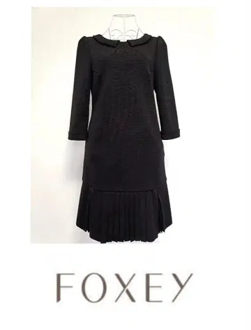 FOXEY 폭시 옷깃 니트 드레스 원피스 블랙 레어 42