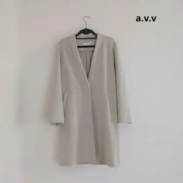 a.v.v V넥 종이상자 니트 코트 베이지 S