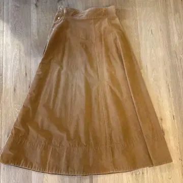 MACPHEE 브라운 플레어 스커트